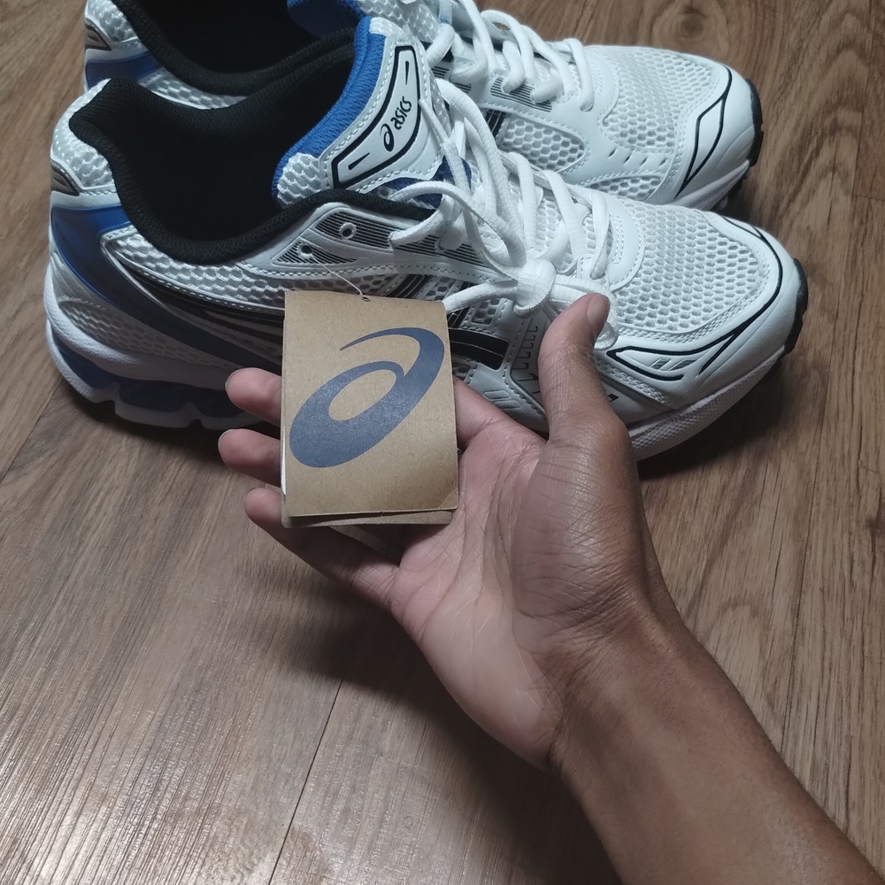 Asics White and Blue Athletic Shoes